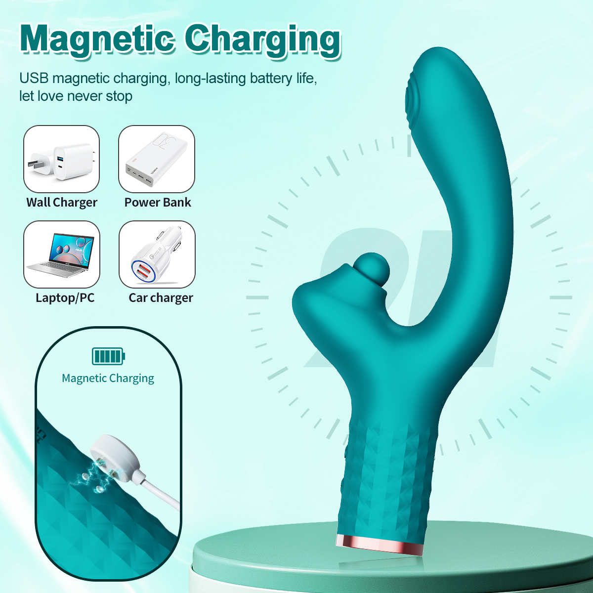 Multi-Mode Vibrating Wand with Internal and External Use