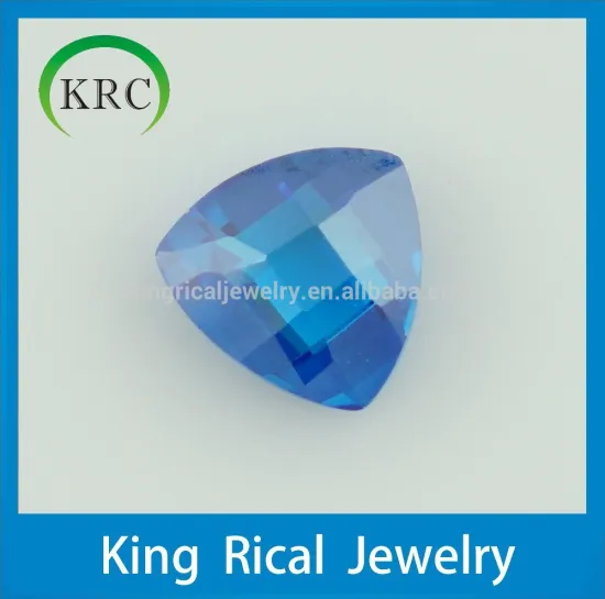 Customize Trillion Cut Dark Aquamarine Cubic Zirconia Gems For Jewelry