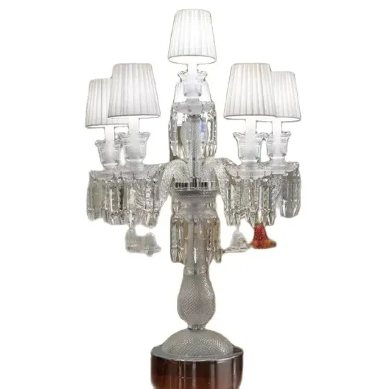 Luxury K9 Crystal Candelabra Desk Chandelier Light for Bedroom and Living Room