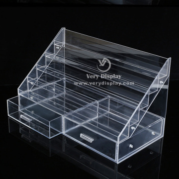 Customized clear acrylic makeup storage display riser stand