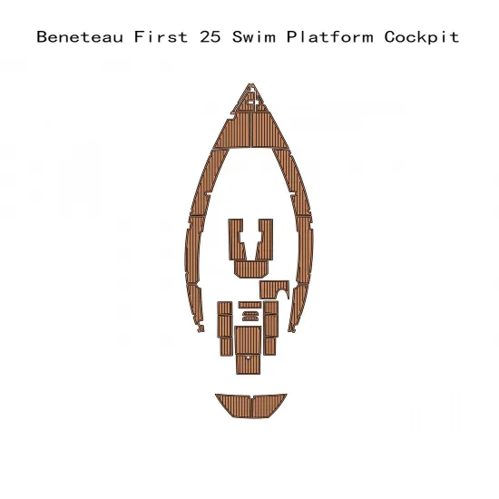 Beneteau First 25 Swim Platform Cockpit Boat with EVA Faux Teak Deck Floor Pad