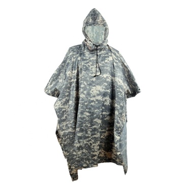  Waterproof Rain Poncho | Polar Everest | Impermeable Raincoat | Portable Lightweight | ACU Camouflage PU Poncho for Adults | Ideal for Backpacking 