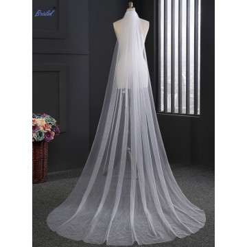 lace wedding veil real shot picture with hair comb lace sequins Bridal veil super long tail