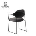 Hotel Home Restaurant Luxury Leather Upholstered Dining Chair Dining Room Chairs With Carbon Steel Leg