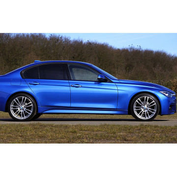 Satin metallic blue car wrap vinyl