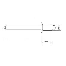 2,4x8.0mm mm de arbustos cegos de aço inoxidável