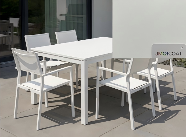 A finished product with the white texture coating