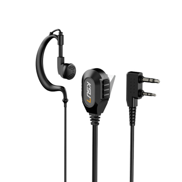 2 핀 이어 피스 싱글 이어 후크 워키 토키 보안 헤드셋 Baofeng UV5R UV-82 용 PTT 마이크