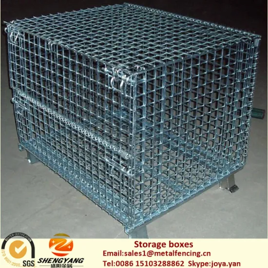 Industrial used forklift available transport cages metal wire welded mesh containers loading capacity 250-2500kg storage boxes