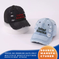 Topi Baseball Denim Tertekan Amerika Amerika