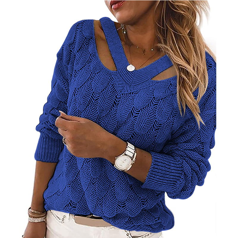 Maglione pullover a V da donna