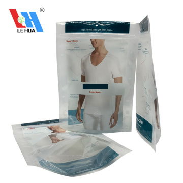 Reusable Printed Clothes Stand-up Zipper Bags With Window