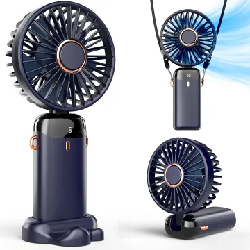 New Rechargeable Electric Foldable Portable Hand Fan & Standing Ventilator: USB Rechargeable 2-in-1 Fan