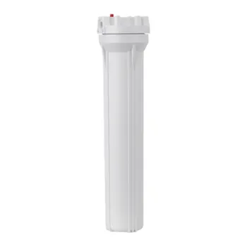 Slim Plastic White Water Filter Housing 20" with 3/8", 1/2", 3/4", and 1" Connections and Release Button for Household and Industry