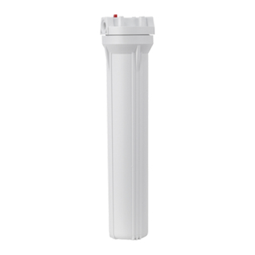 Slim Plastic White Water Filter Housing 20" with 3/8", 1/2", 3/4", and 1" Connections and Release Button for Household and Industry