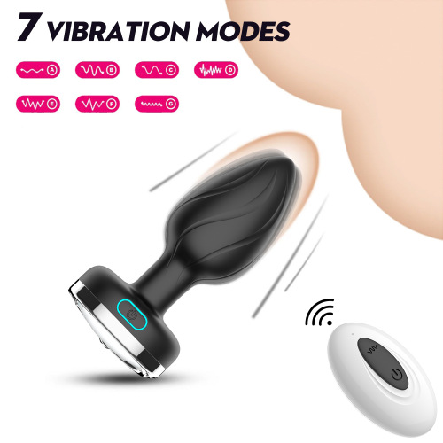 Plug Anal Vibrador LED Cor Luz Brinquedos Sexuais