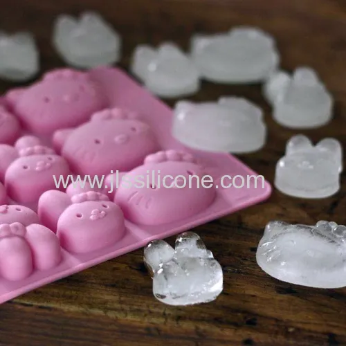 Hello Kitty Shaped Silicone Ice Cube Tray 