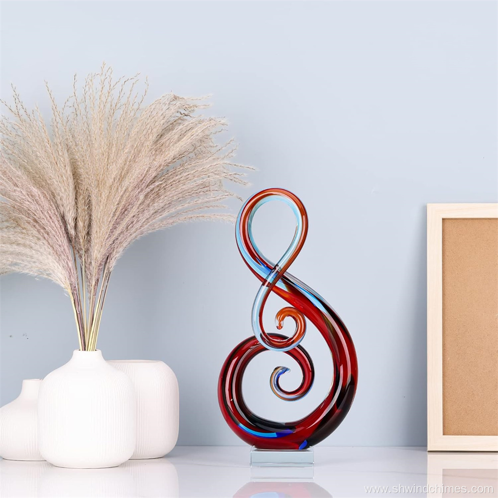 Multicolor Glass Music Note Art Sculptures