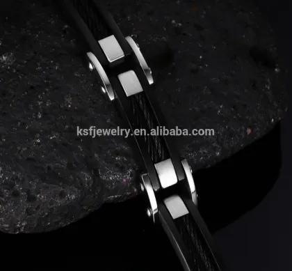 Top Quality Link Bracelet Men Jewelry Black Bracelet With Wire Bracelet Jewelry 2016