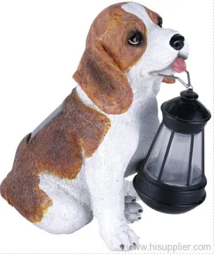 Puppy Solar Garden Lights With Lantern 