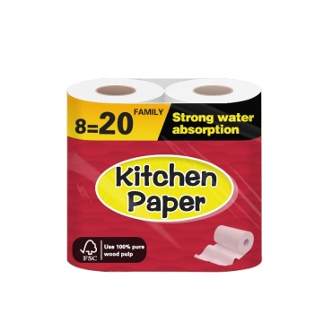 OEM Printed TAD Embossed Bamboo Pulp Kitchen Paper Towels
