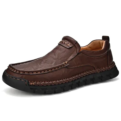 Custom LOGO Leather Loafers for Men - Factory Supply 4 Season Driving Shoes
