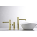 Gold Colored Single Handle Single Hole Bathroom Faucets