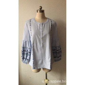 Print Kurzarm Damen Hemd