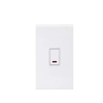 45A250V Διακόπτης Διπλού Πόλου με Λευκό Νέον 86x147mm
