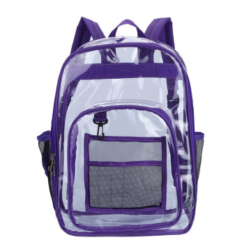 Waterproof Large Capacity School Backpack: Clear PVC See-Through Design