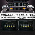 Square 7 Inch Led Motorcycle Front Headlight