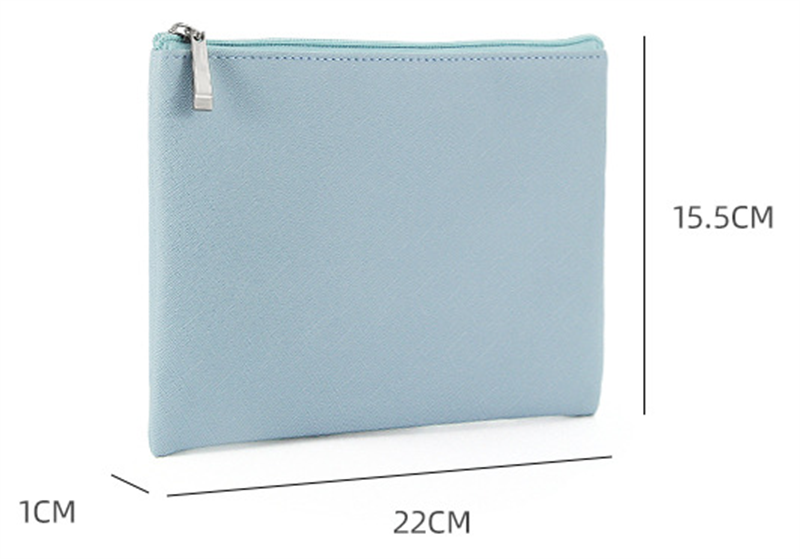 PU Material Sky Blue Cosmetic Sac