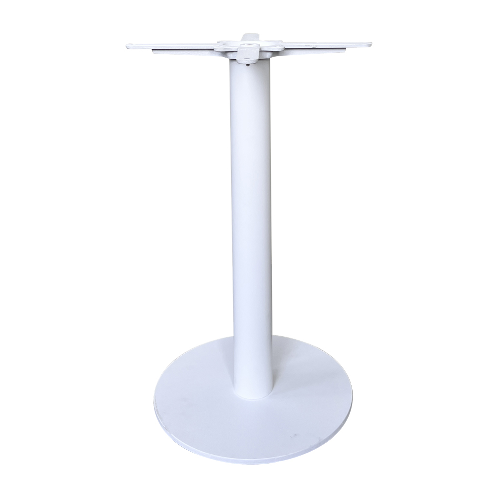 Metal metalowy metalowy stół okrągłe stół powłoka proszkowa biała żeliwa baza stołowa