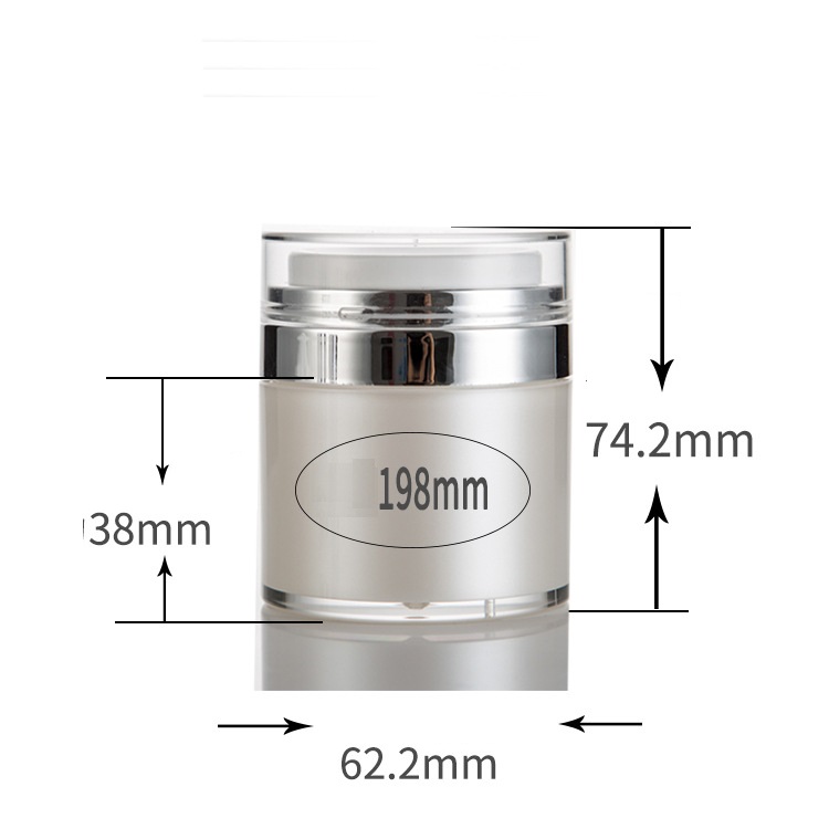 Silver acrylic cosmetic airless jar