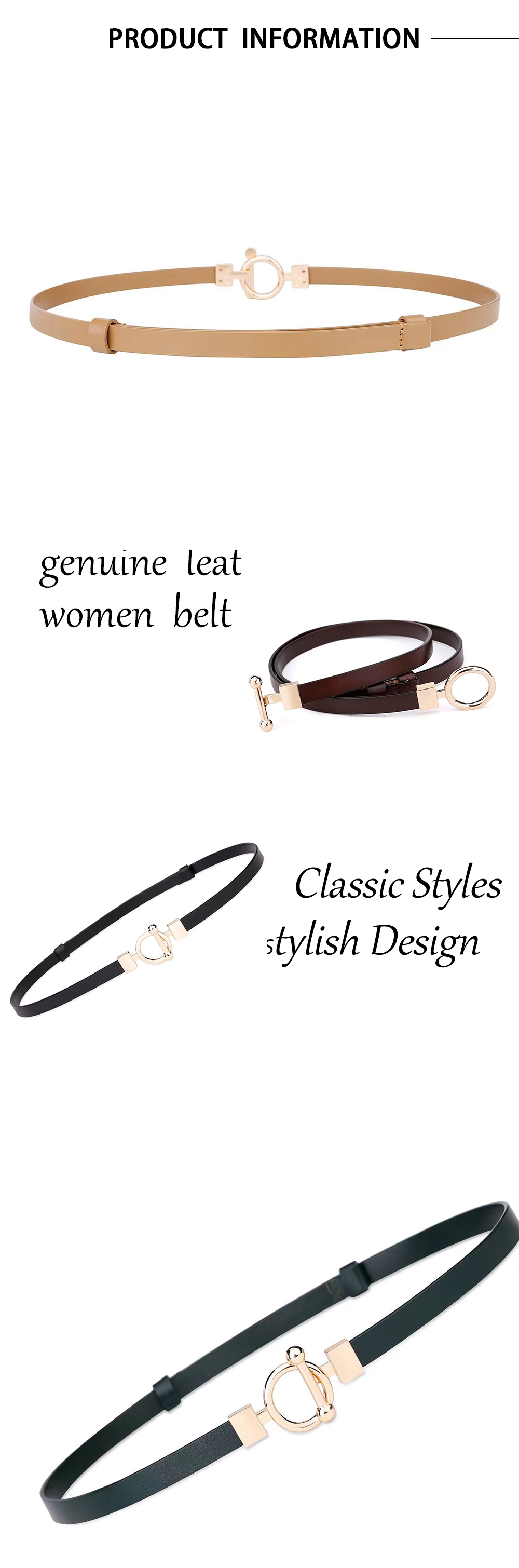 Ladies Thin Leather Belt