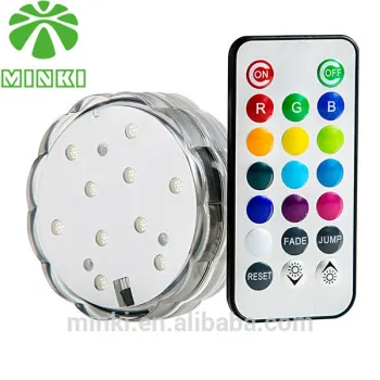 Round Shape RGB Remote Control Plasitic Led Submersible Light CE&Rohs