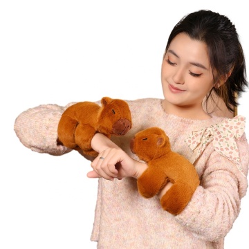 Custom Cute Capybara Snap Bracelet Plush Toy