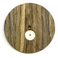 Dial de reloj de madera natural con un subdial