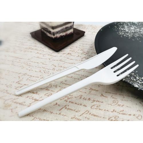 Biodegradable Disposable Cutlery Eco-friendly PLA Compostable Cutlery Fork Spoon Knife Sets Factory