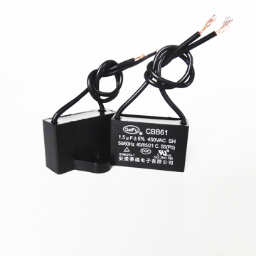 2 Wire CBB61 Ceiling Fan Capacitor 1.5uF 450V