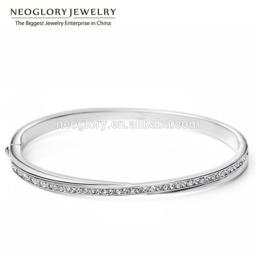 Neoglory Charm Bracelets & Bangles Auden Rhinestone Jewelry for Women Platinum Plated Bijoux Wholesale Gifts