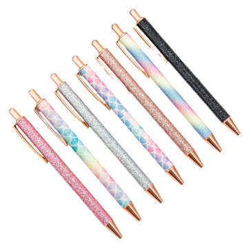 Creative Shiny Metal Ballpoint Pen 1.0mm Black Ink
