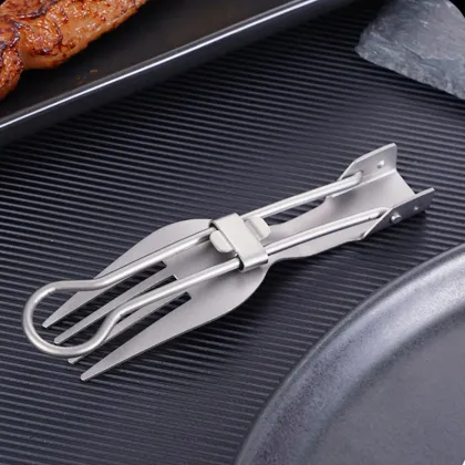 Pure Titanium Folding Spoon Fork Chopsticks Cutlery Set
