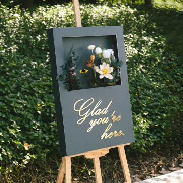 Decorative Wedding and Event Signs: 3D Flower Box PVC Backgrounds for Welcome, Engagement, and Birthday Arrangements