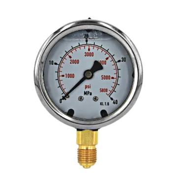Stainless steel glycerin filled pressure gauge