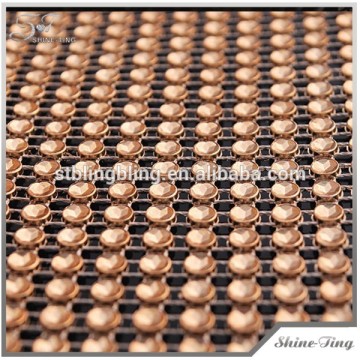 Top Fashion Striped Colored Hot fix Rhinestone Mesh Trimming For Garment