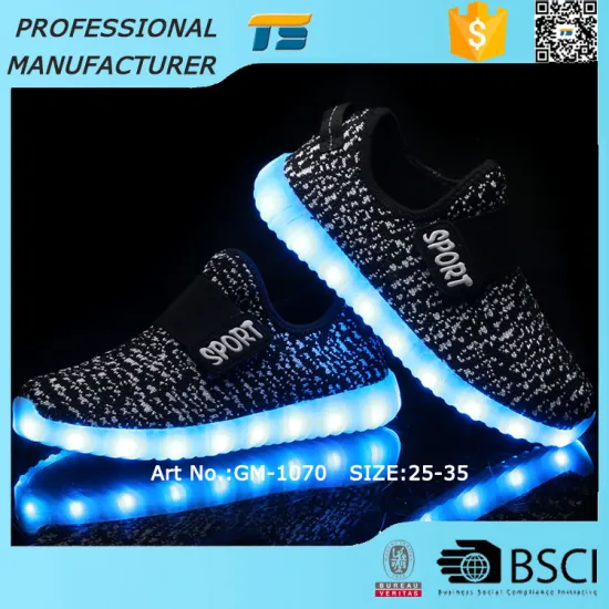 Flyknit Led Children Running Shoes Lighted Sneakers