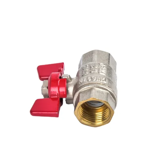 Butterfly Handle Nickeled Body Brass Ball Valve with Female ball valve