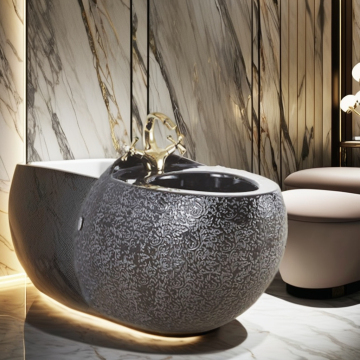 Modern Black Ceramic Bathroom Floor Stand Bidet with Mounting Design