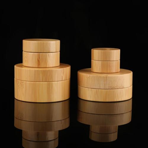 Cosmetic Bamboo Cream Bottle Wood Bamboo Cream Jar